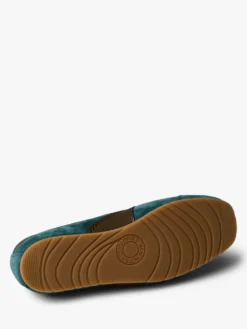 Ruskindssneakers med læderdetaljer i Turkis