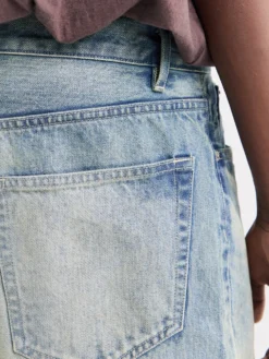 Selvedge Faded Heavy Denim Wide Pants i Faded Indigo