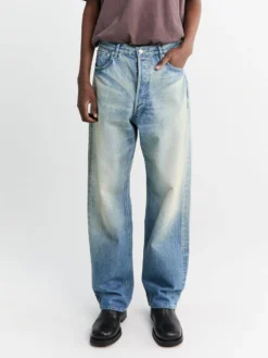 Selvedge Faded Heavy Denim Wide Pants i Faded Indigo