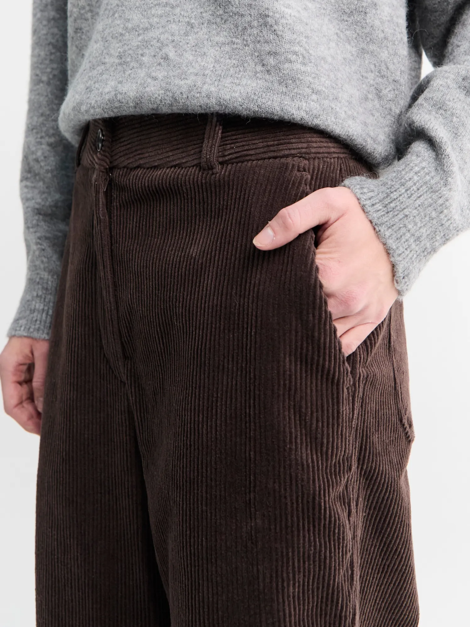 Semi-Wide Corduroy Bukser i Brun