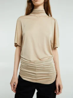 Short Sleeve Foulard Top i Blush