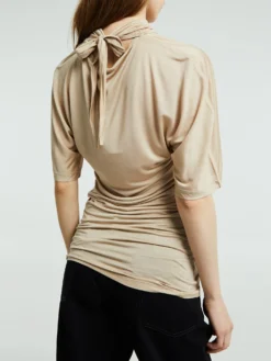 Short Sleeve Foulard Top i Blush