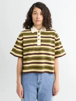 Shortsleeve Polo i pastelbrun