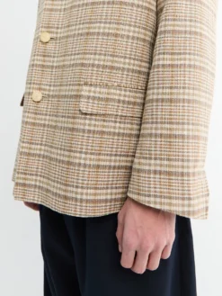 Silke Hør Nep Tern Jakke i Elfenben Beige Tern