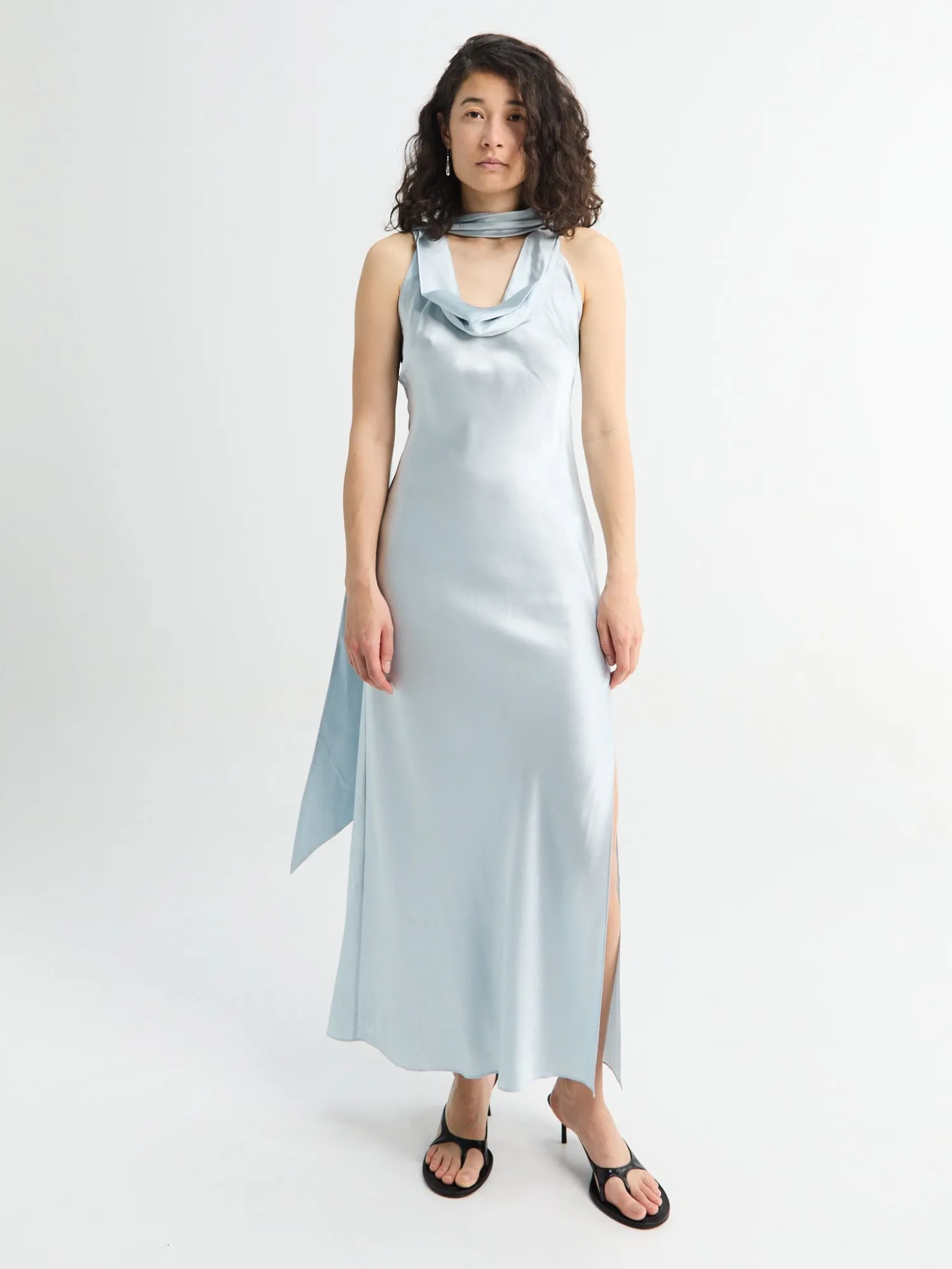 Silk Tunic Kjole i Lys Blå