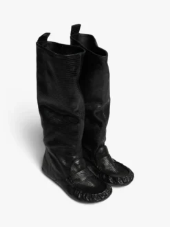 Slouch Saddle Boots i Sort