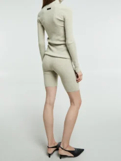 Soft Rib Biker Shorts i Timber