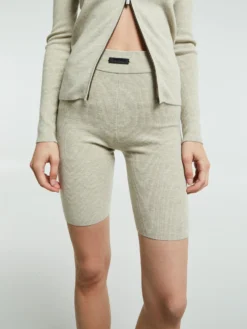 Soft Rib Biker Shorts i Timber
