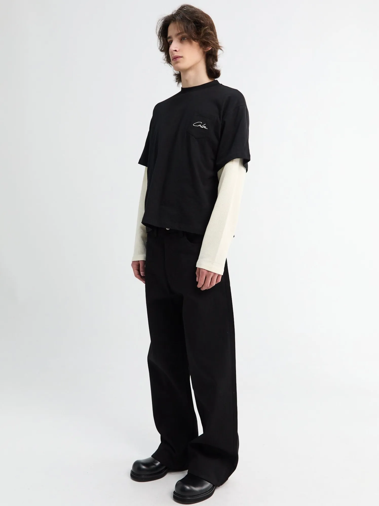 Sorte Raw Selvedge Jeans i Sort