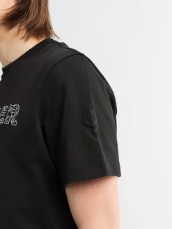 Space Embroidered Logo Bomulds T-Shirt i Sort