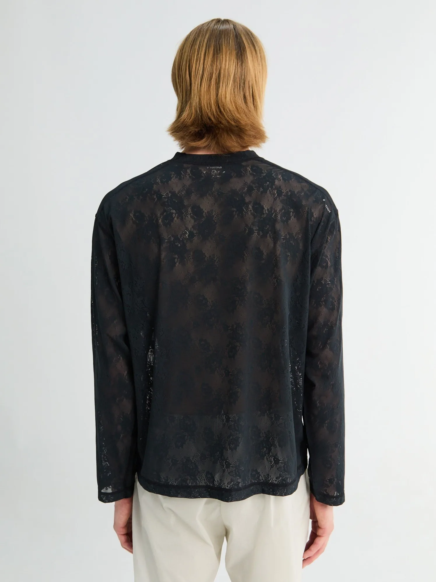 Space-Lace Long Tee i Sort SA
