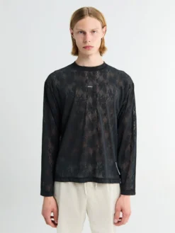 Space-Lace Long Tee i Sort SA