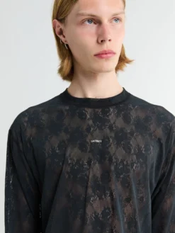 Space-Lace Long Tee i Sort SA