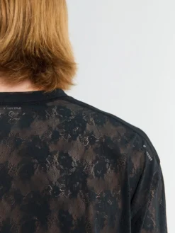 Space-Lace Long Tee i Sort SA
