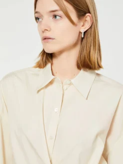 Straight Collar Twisted Skjorte i Cream