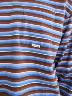Stripe Longsleeve Pocket T-shirt i Blå