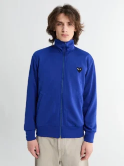 Sweatshirt med sort emblem i navy