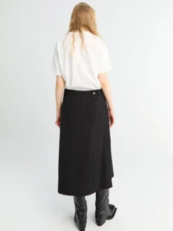Tab Skirt i Mat Sort
