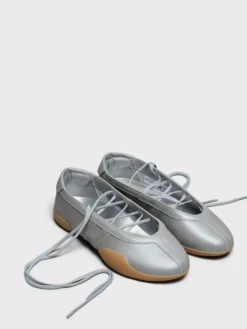 Taekwondo Mei Ballet Sko i Silver Metallic og Gum