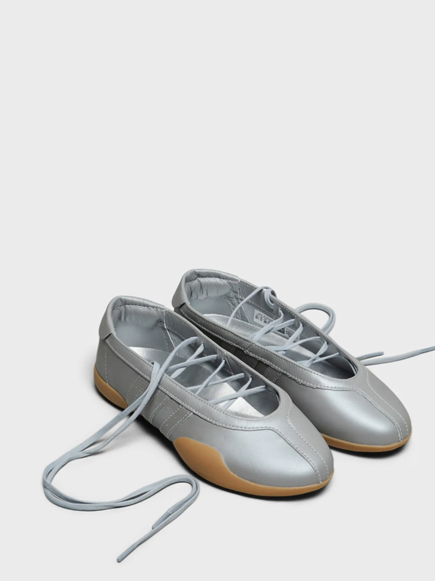 Taekwondo Mei Ballet Sko i Silver Metallic og Gum