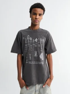 T-shirt med korte ærmer 'Dog Headed Men' i Washed Black