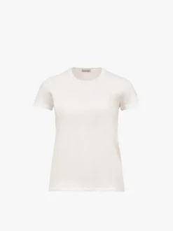 T-shirt med logomærke i bomuldsjersey i råhvid