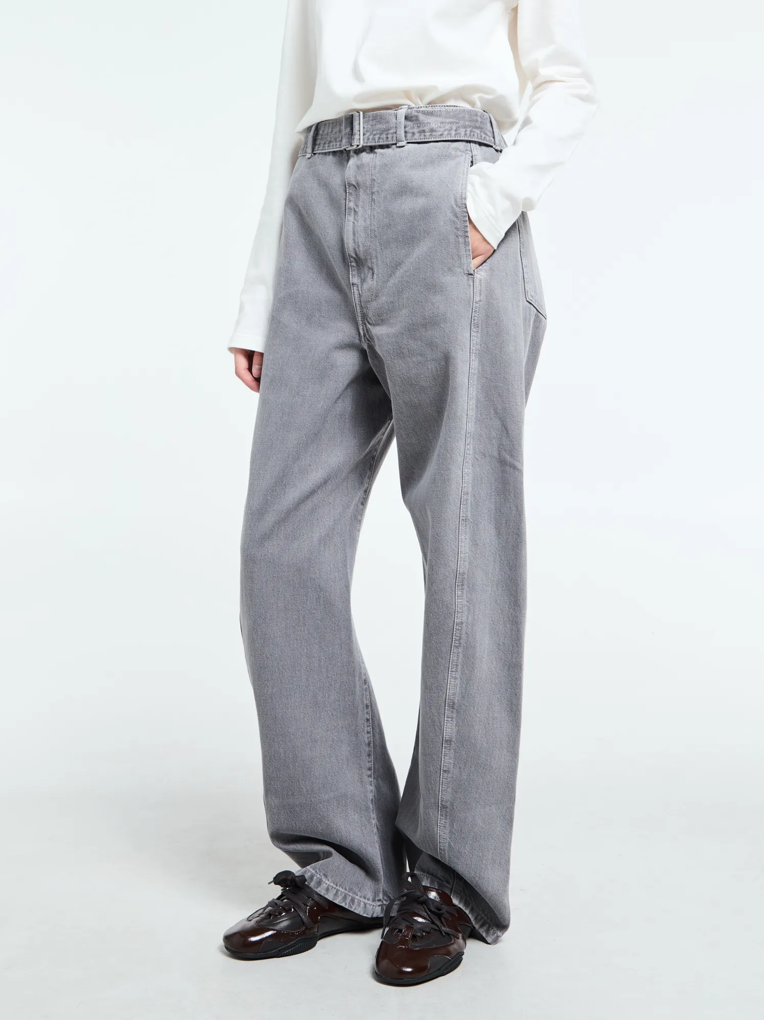 Twisted Belted Bukser i Heather