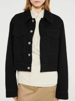 Two Pocket Cropped Jakke i Sort