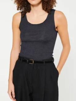 Uld og silke Tank Top i Grå