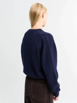 Unisex Cashmere Crewneck Sweater i Deep Navy