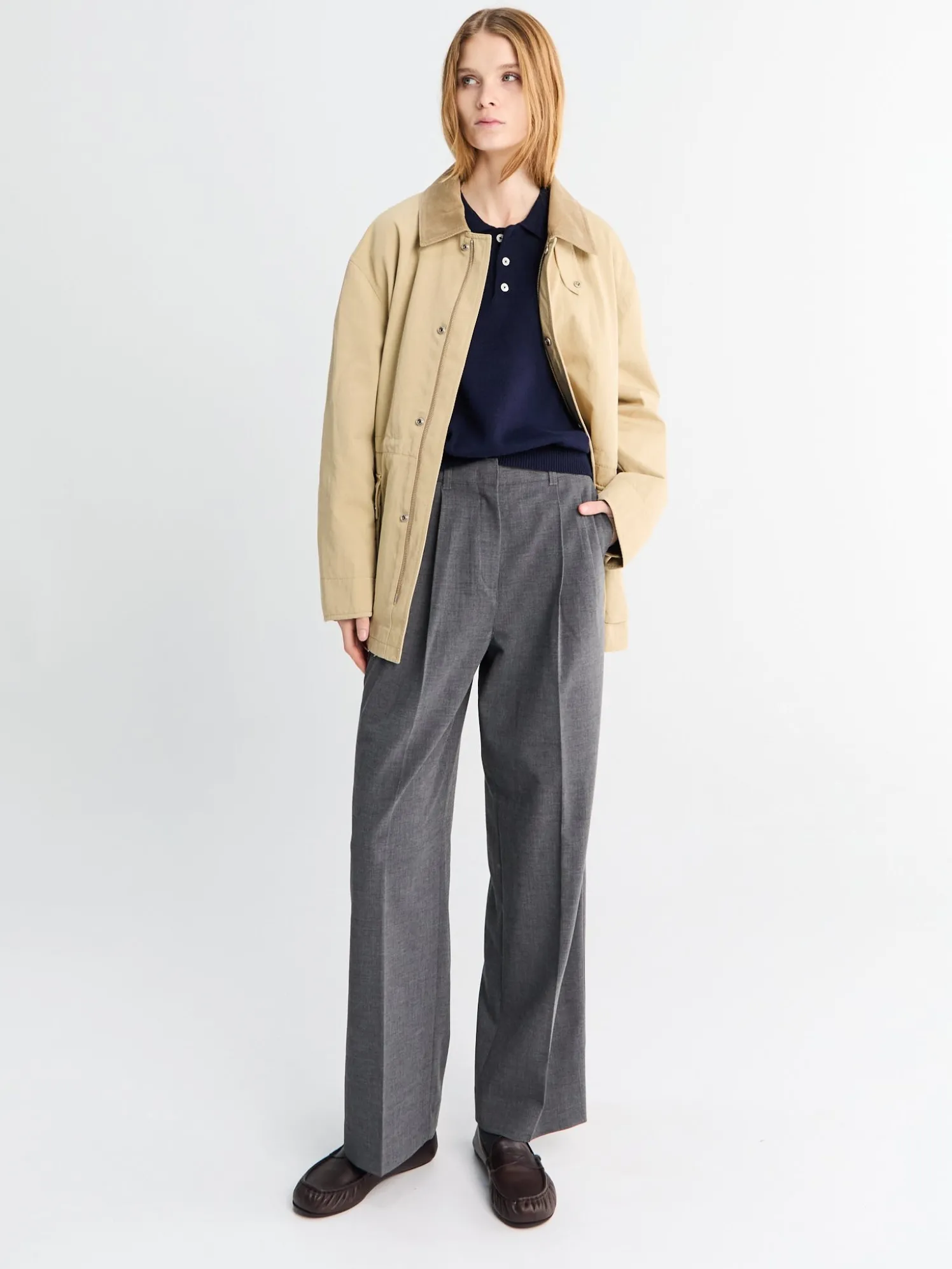 Unisex Chore Work Jacket i Beige