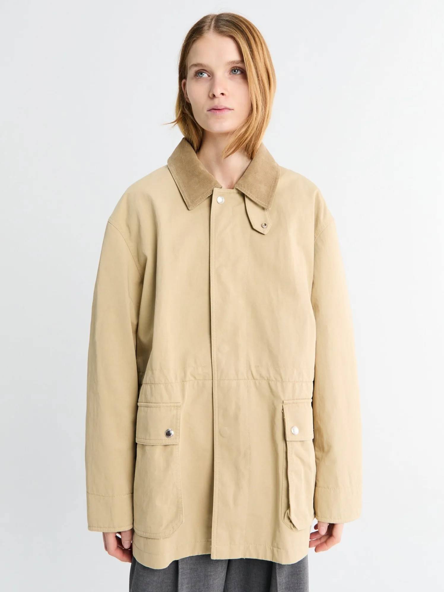 Unisex Chore Work Jacket i Beige
