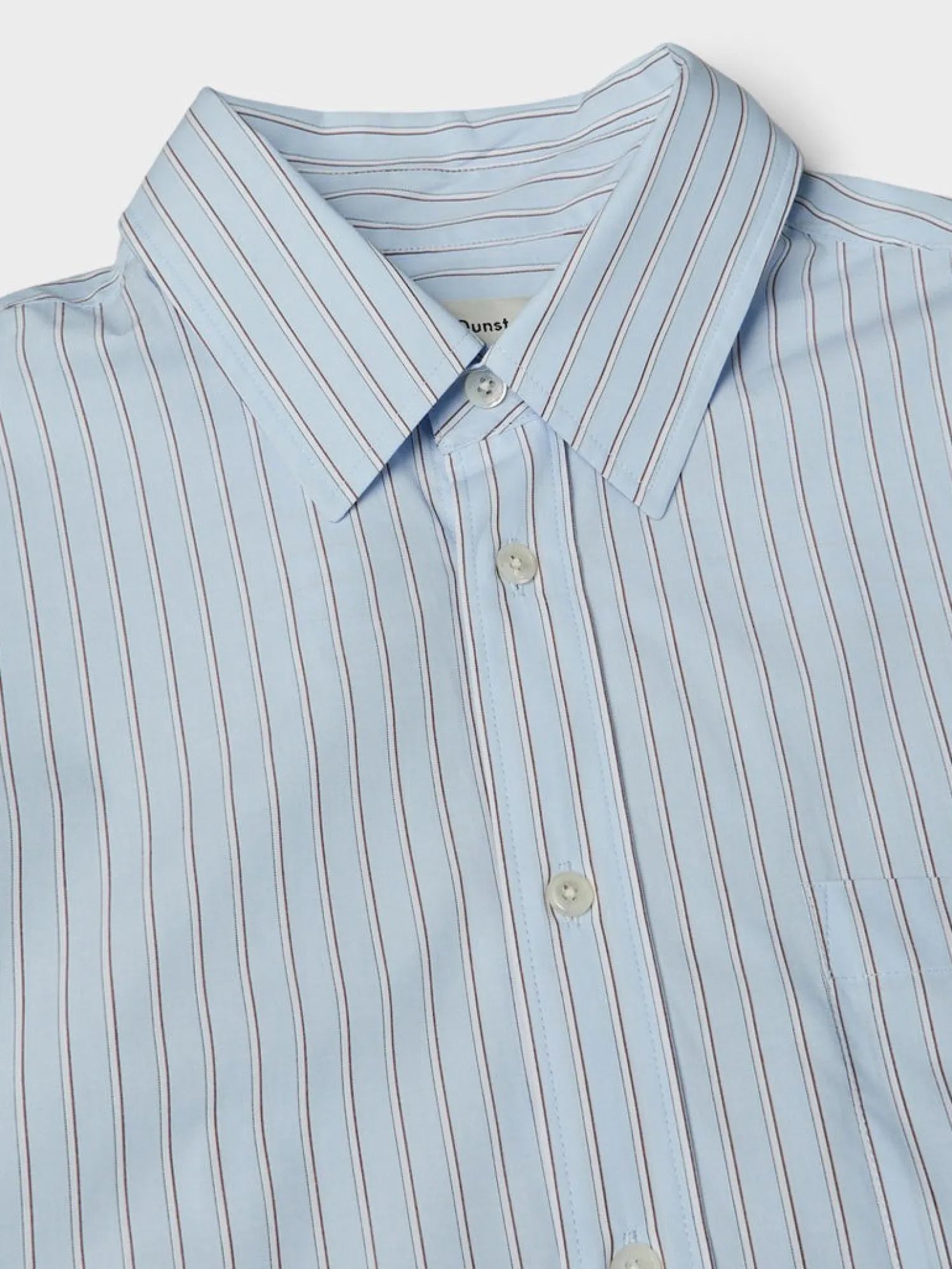 Unisex Oversized Striped Skjorte i Sky Blue Stripe