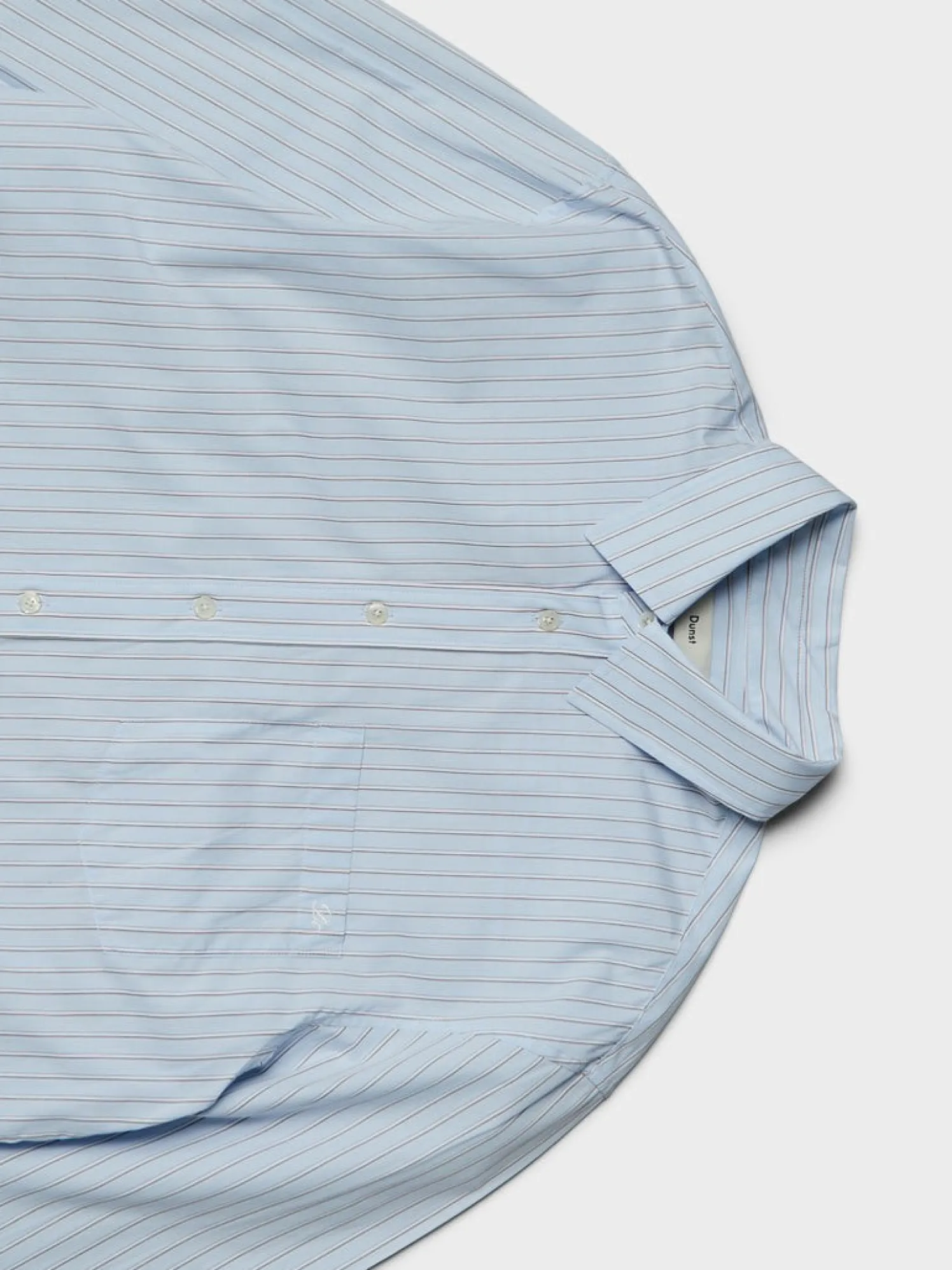 Unisex Oversized Striped Skjorte i Sky Blue Stripe