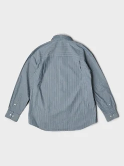 Unisex 2-Way Oversized Striped Skjorte i Blue Stripe