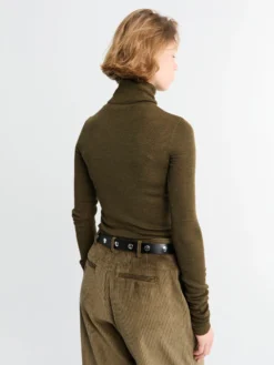 Utica Thin Turtleneck Sweater i Olive