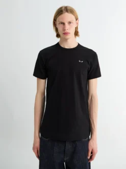 U T-Shirt Knit med Sort Heart i Sort