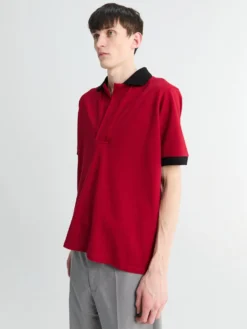 Vic No-Button Piquet Polo i Rød