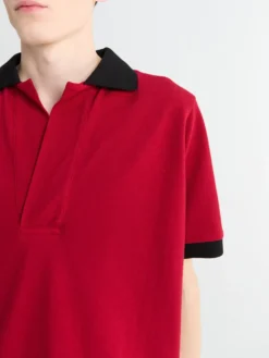 Vic No-Button Piquet Polo i Rød