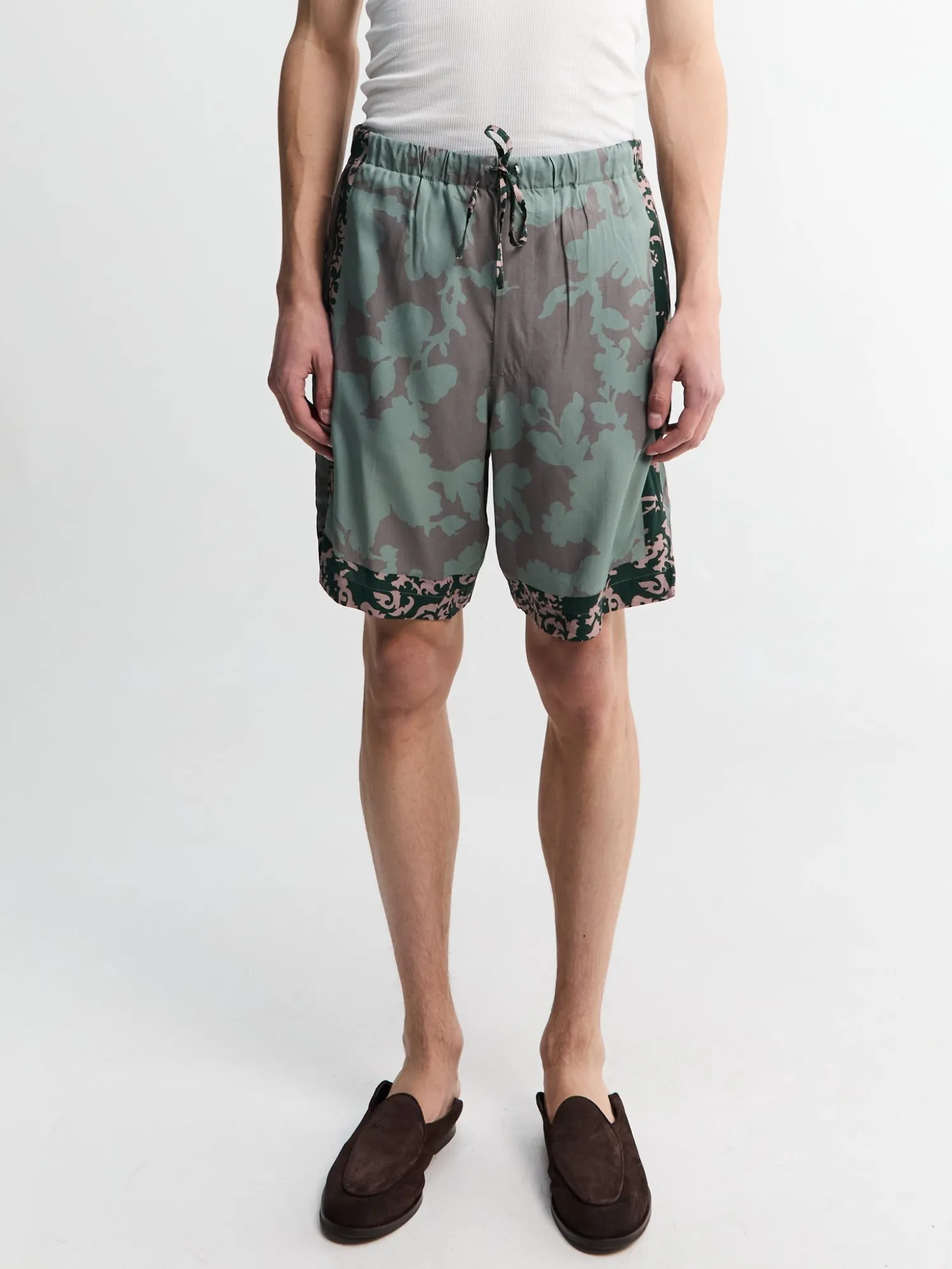 Viscose Twill Shorts i Petrol