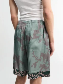 Viscose Twill Shorts i Petrol