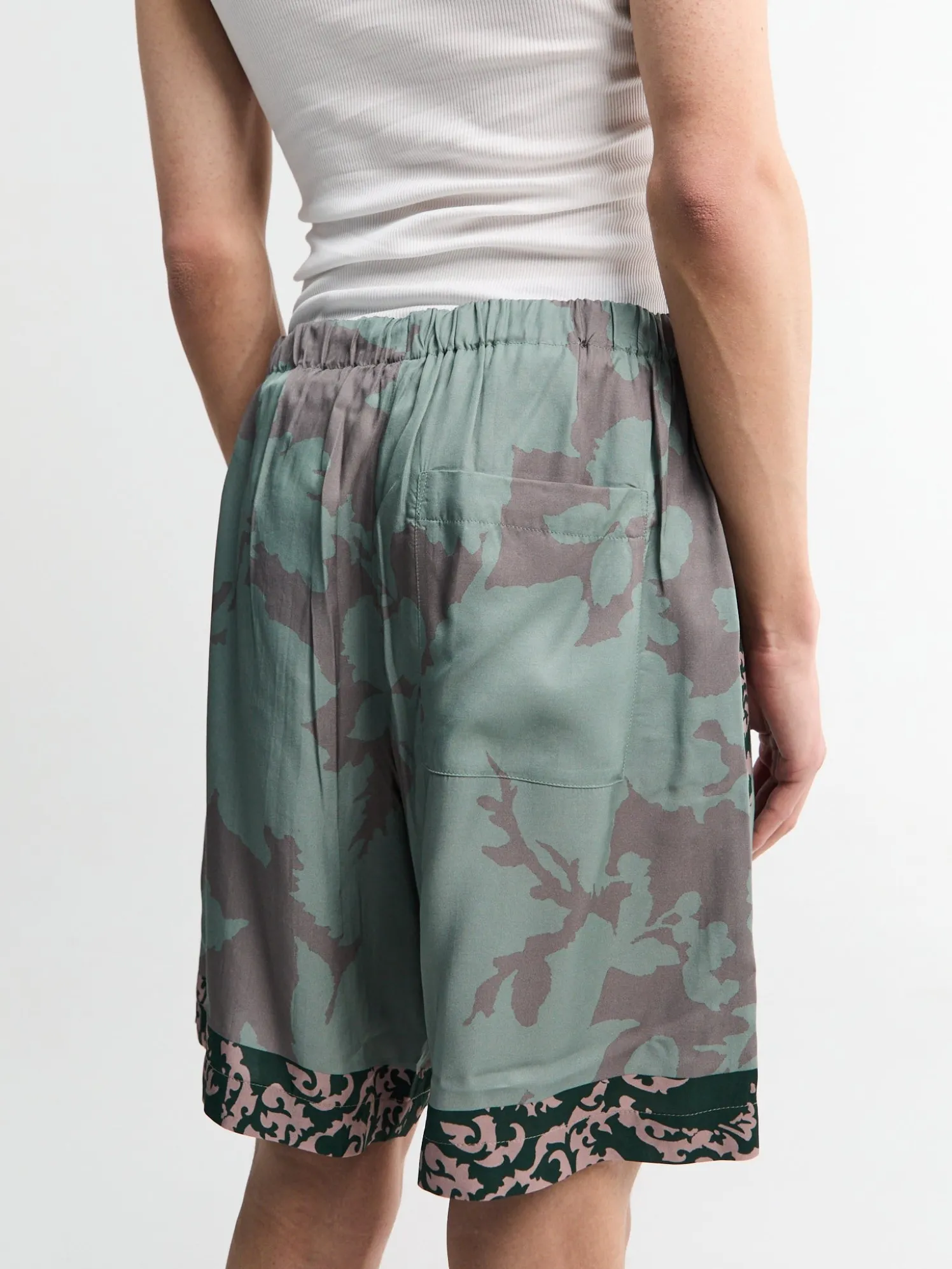 Viscose Twill Shorts i Petrol