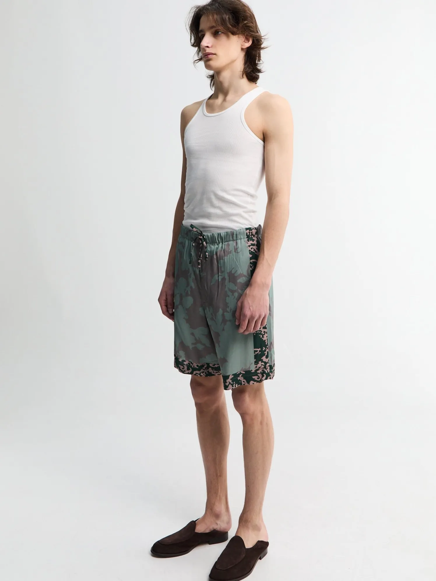 Viscose Twill Shorts i Petrol