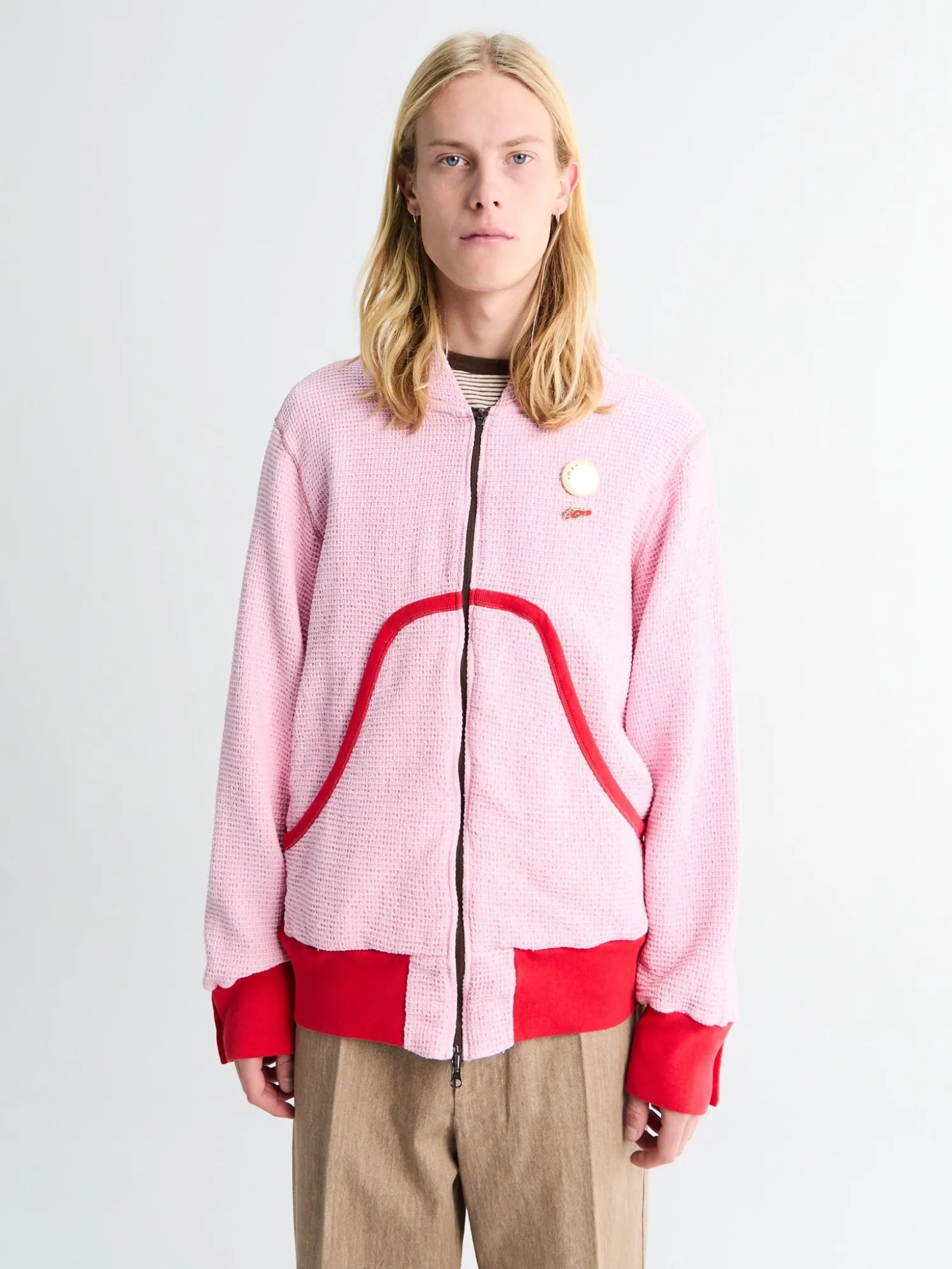 Waffle Hoodie i Pink