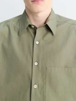 Washed Finx Twill Big Half Sleeved Shirt i Oliven