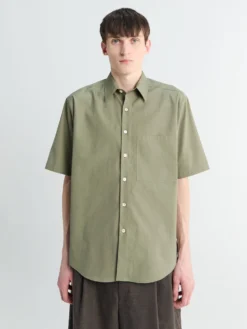 Washed Finx Twill Big Half Sleeved Shirt i Oliven