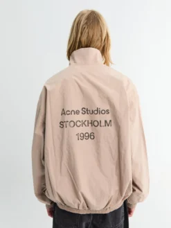 Washed Logo Jacket i Mushroom Beige