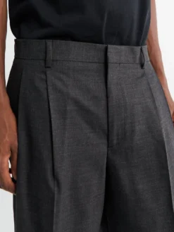 Wide Pleated Trousers i Antracite