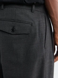 Wide Pleated Trousers i Antracite