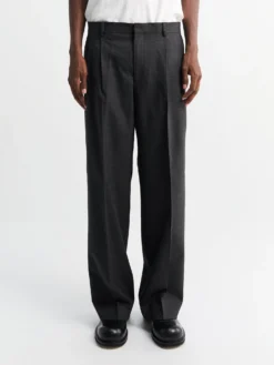 Wide Pleated Trousers i Antracite